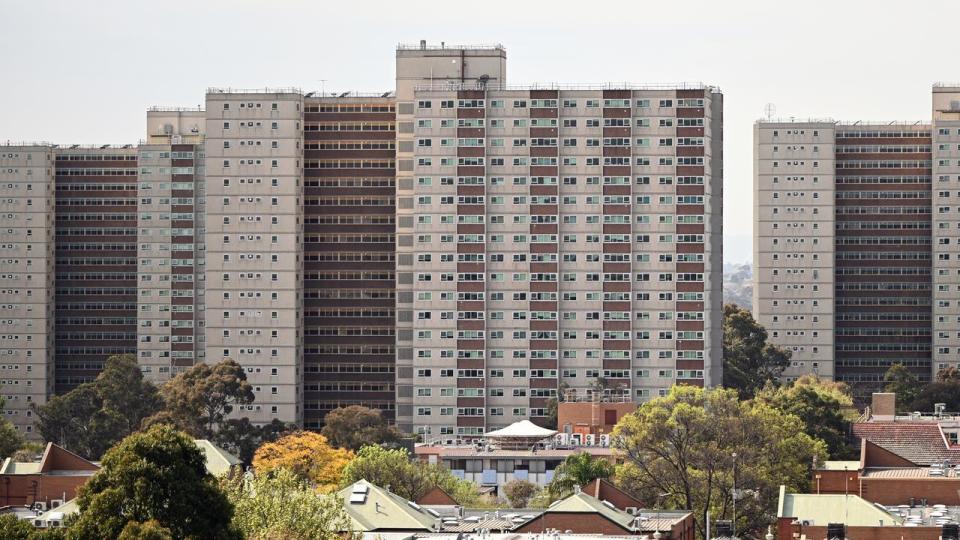 A public housing block in Fitzroy commission site in Carlton