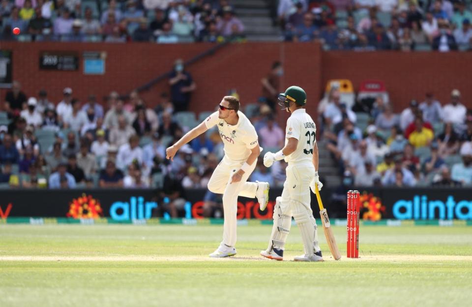 Ollie Robinson twirled his way through three overs of spin (Jason O’Brien/PA) (PA Wire)