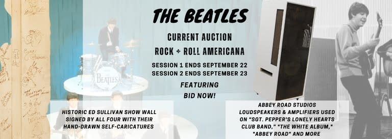 La subasta de la colección de Los Beatles finaliza este sábado a las 22 horas de Argentina (Foto: captura/www.gottahaverockandroll.com)