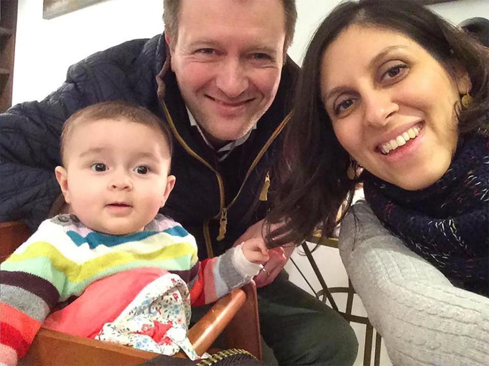 Nazanin Zaghari-Ratcliffe with husband Richard and daughter Gabriella (Change.org)