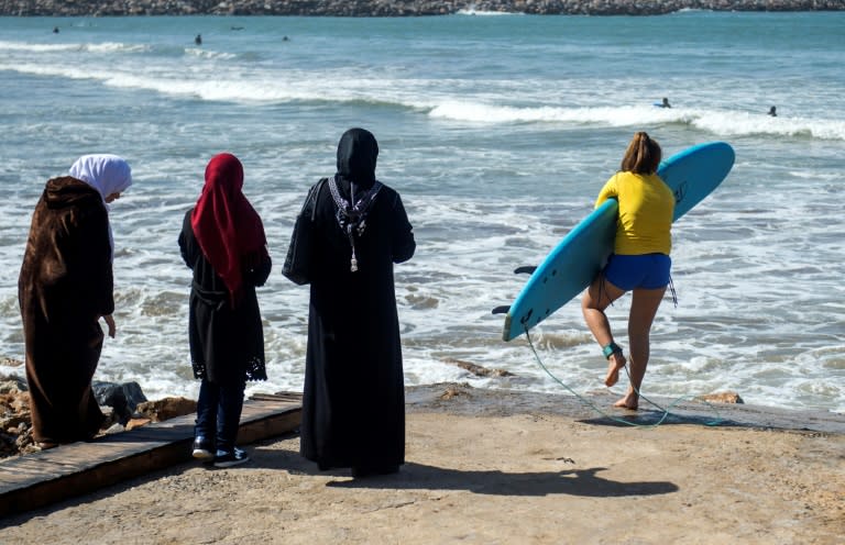 Mentalities differ from beach to beach in Morocco about women surfing, with some more conservative than others