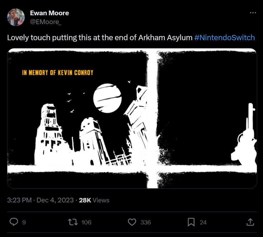 A screenshot of a tweet from Ewan Moore which reads, 