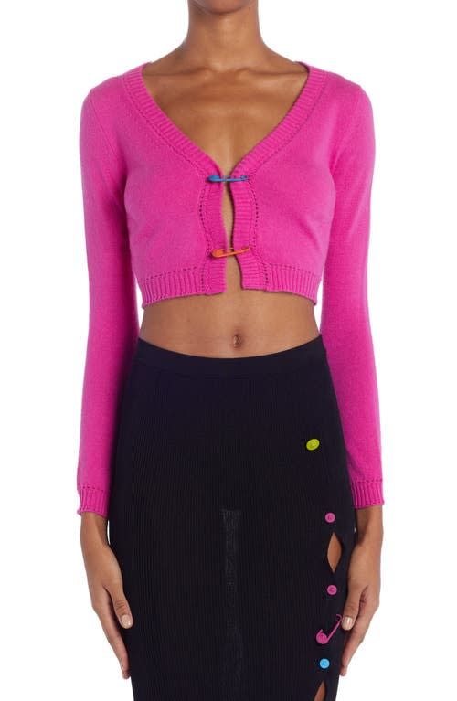 Safety Pin Crop Wool Cardigan