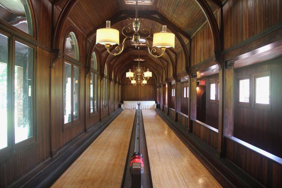 The bowling alley on the grounds of Lyndhurst Mansion.