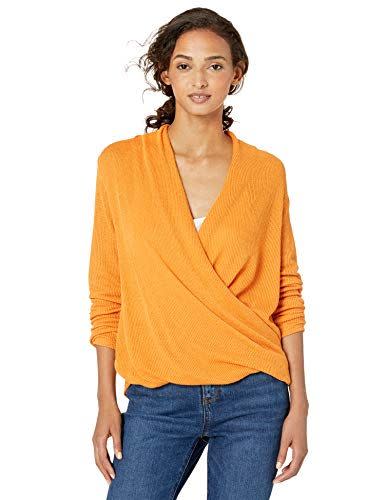 Long Sleeve Wrap High/Low Knit Top