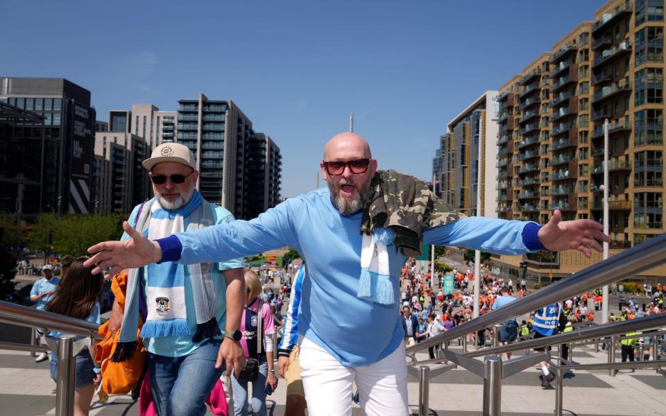 Coventry City fans ahead of the Sky Bet Championship play-off final at Wembley Stadium - PA/John Walton