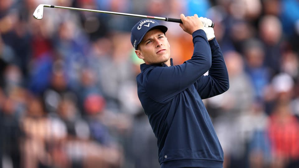 Jordan plays a shot on the fourth hole. - Jared C. Tilton/Getty Images