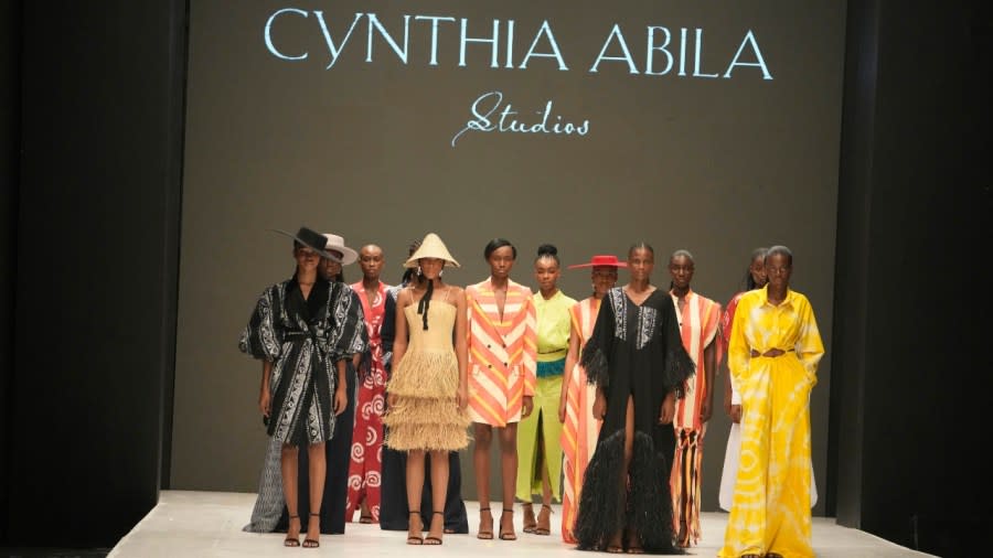 Models wear creations by Cynthia Abila during Lagos Fashion Week in Lagos, Nigeria on Thursday. Africa’s fashion industry is rapidly growing to meet local and international demands but a lack of adequate investment still limits its full potential, UNESCO said Thursday in its new report released at this year’s Lagos Fashion Week show. (Photo: Sunday Alamba/AP)