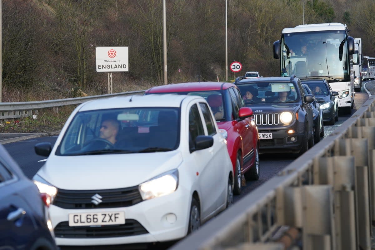 Waiting times reached 90 minutes at border control on Saturday morning at the Port of Dover (PA)