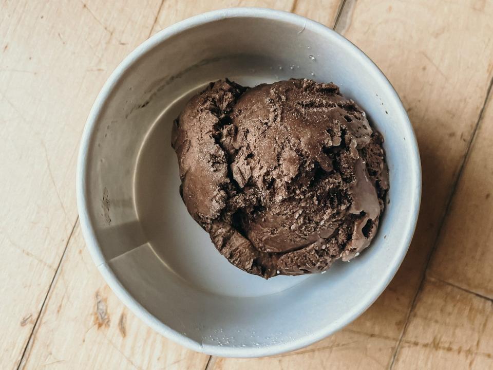 scoop of chocolate ice cream from baskin robbins