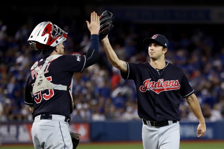 Ryan Merritt didn't look like a rookie during Game 5 of the ALCS. (Getty Images/Elsa)