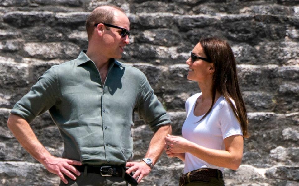 The Cambridges shared a quick private moment as they took in the view - Jane Barlow/PA Wire