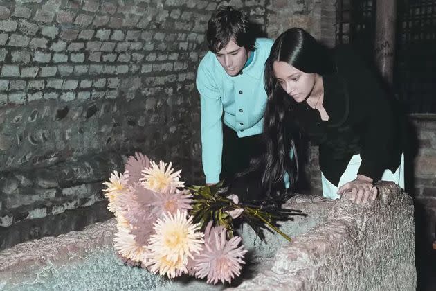 FILE - Olivia Hussey and Leonard Whiting, who played the title roles in Franco Zeffirelli's 