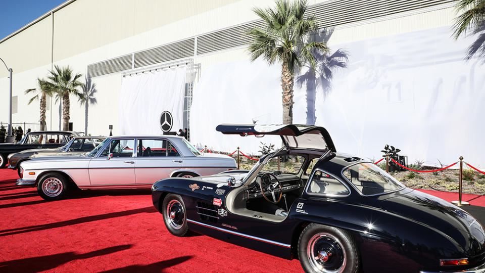 Outside the new Mercedes-Benz Classic Center in Long Beach, California