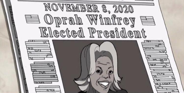 “The Boondocks” predicted Oprah Winfrey would win the presidency in 2020.