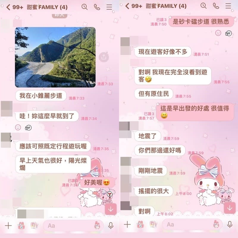 <cite>胡女家人公開她在失聯前的最後訊息。（圖／翻攝自FB／花蓮同鄉會）</cite>