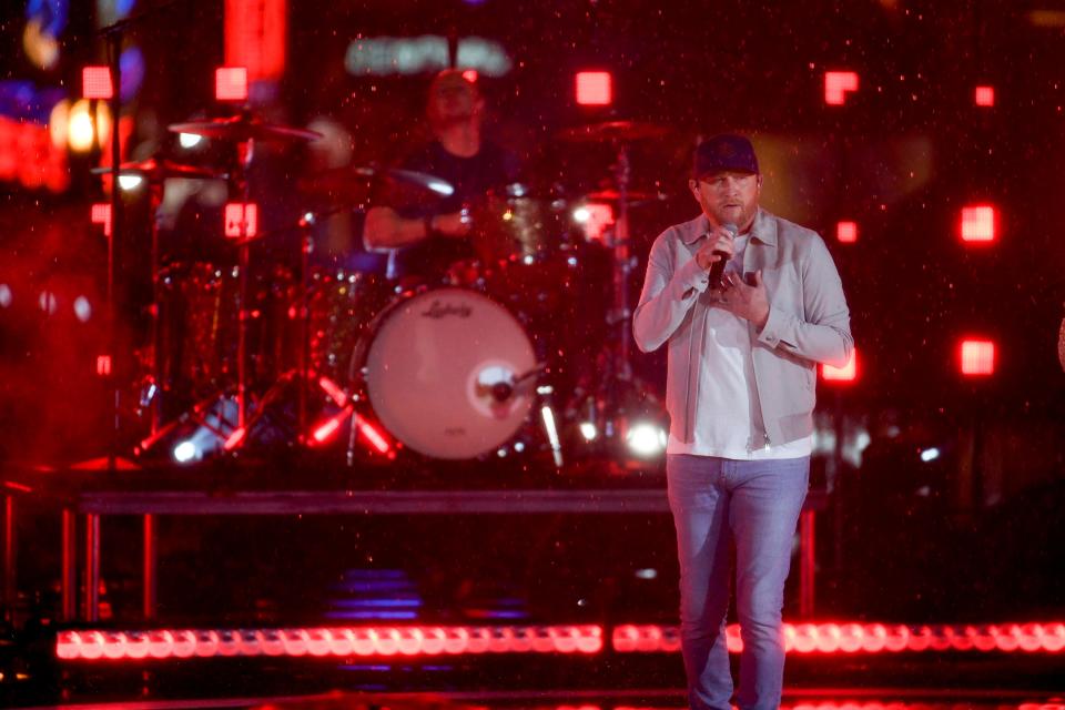 Cole Swindell performs during the CMT Music Awards in Nashville on April 11.