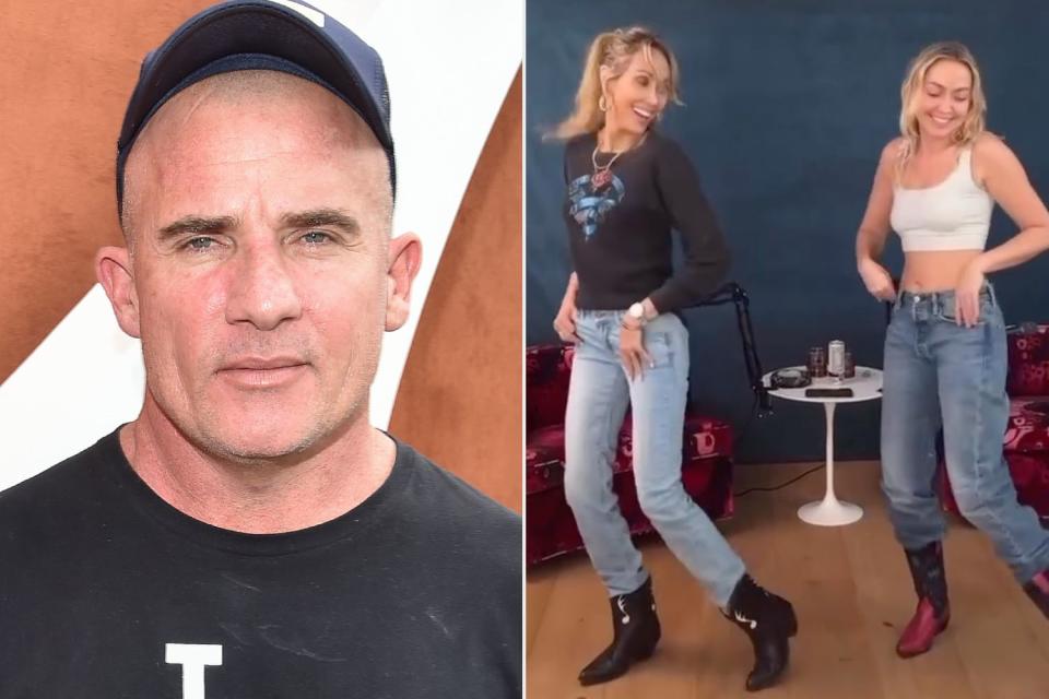 <p>Stephane Cardinale - Corbis/Corbis via Getty; Dominic Purcell/ Instagram</p> Dominic Purcell, Tish and Brandi Cyrus 