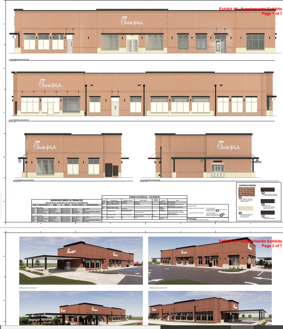 Rendering of the proposed 6,110 square-foot Chick-fil-A in Collierville located in the Cartwright Place Business Center, which was slated to double the size of the current 3,950 square-foot restaurant at 1036 W. Poplar Ave.