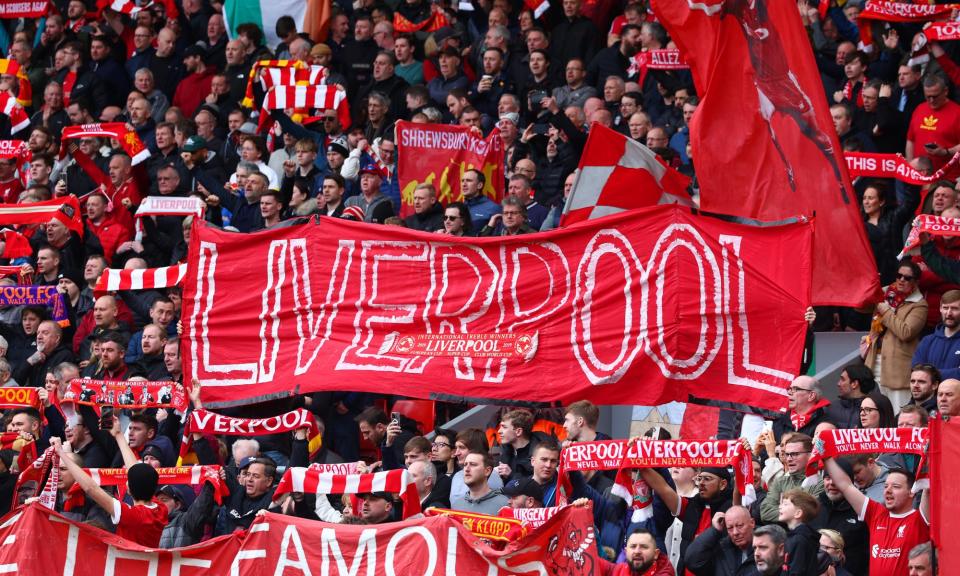 <span>There will be no flags on the Kop for the first leg against Atalanta.</span><span>Photograph: Chris Brunskill/Fantasista/Getty Images</span>