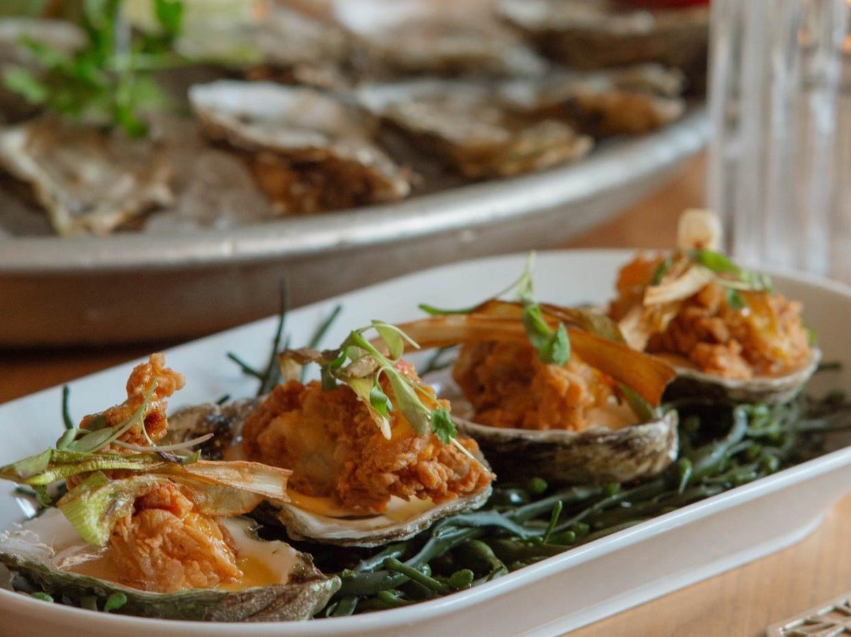 Louisiana Firecracker Oysters are on the starter menu at the new Spoto's Fish & Oyster restaurant in Palm Beach Gardens.