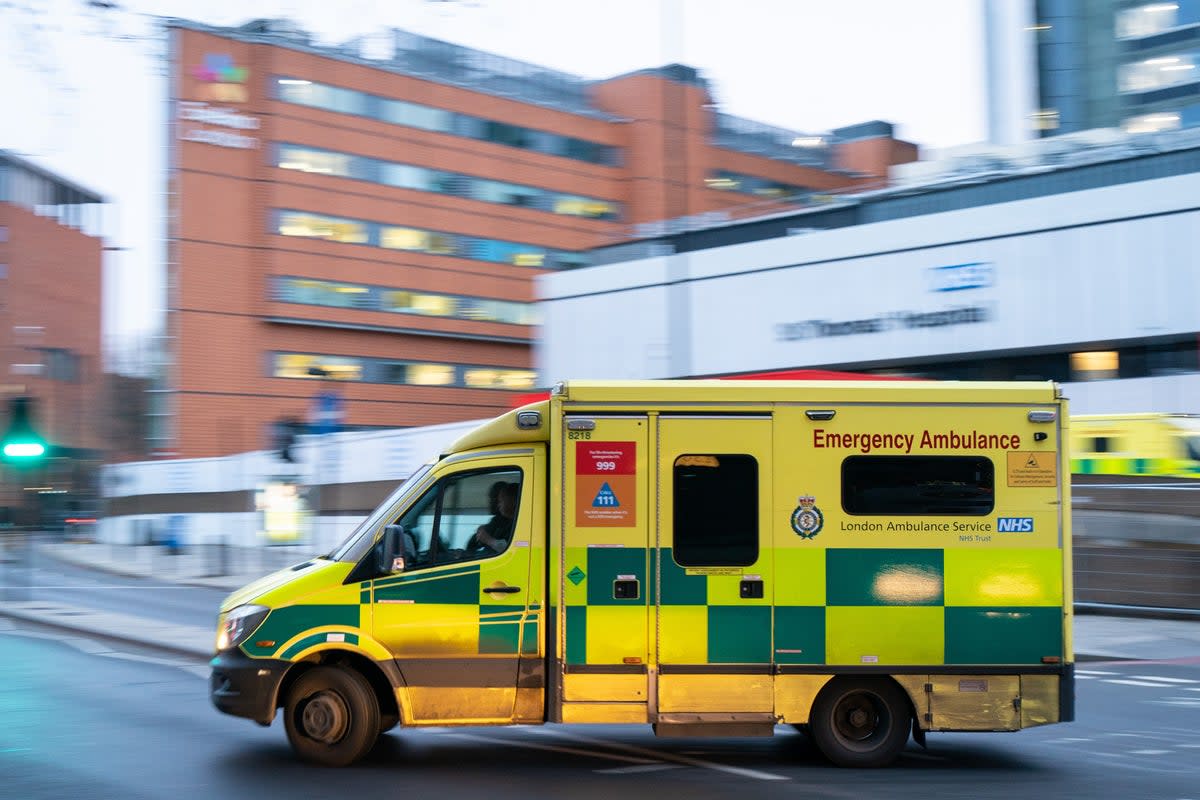 An ambulance outside a hospital (Dominic Lipinski/PA) (PA Archive)