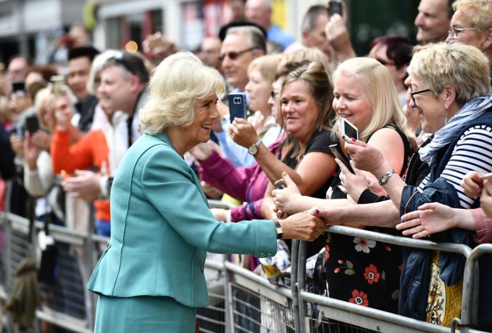 <p>Camilla meets her Belfast-based fans.</p>