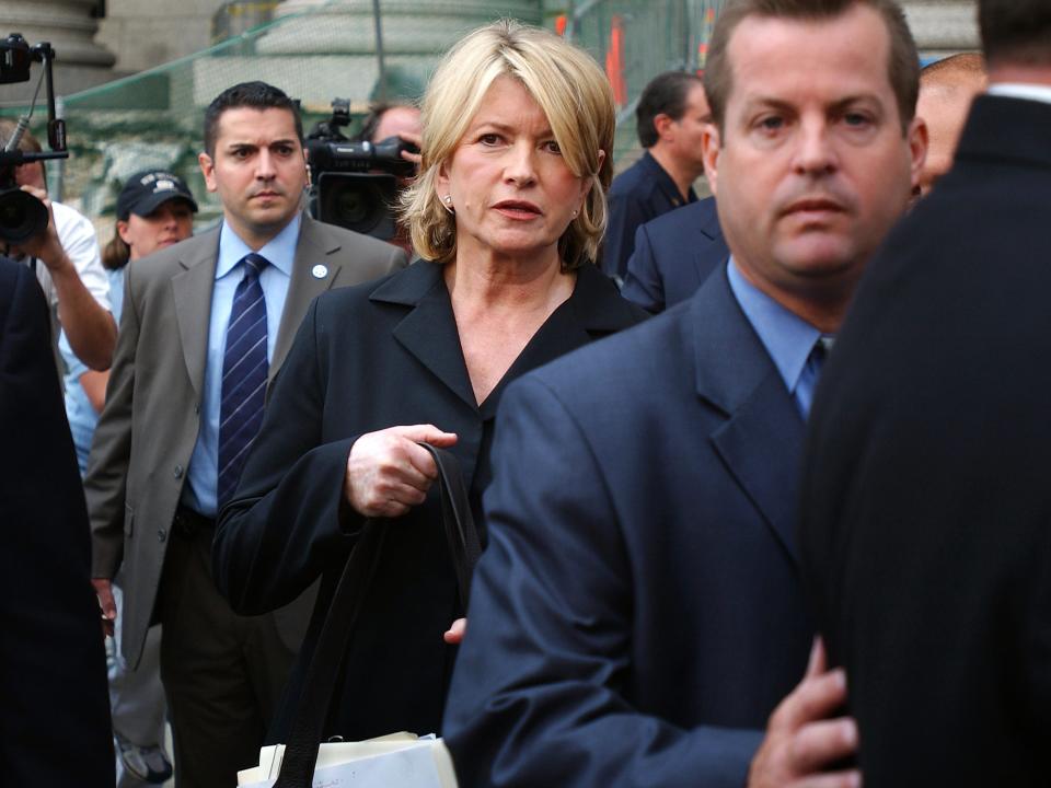 Martha Stewart leaving Manhattan court after her prison sentence.