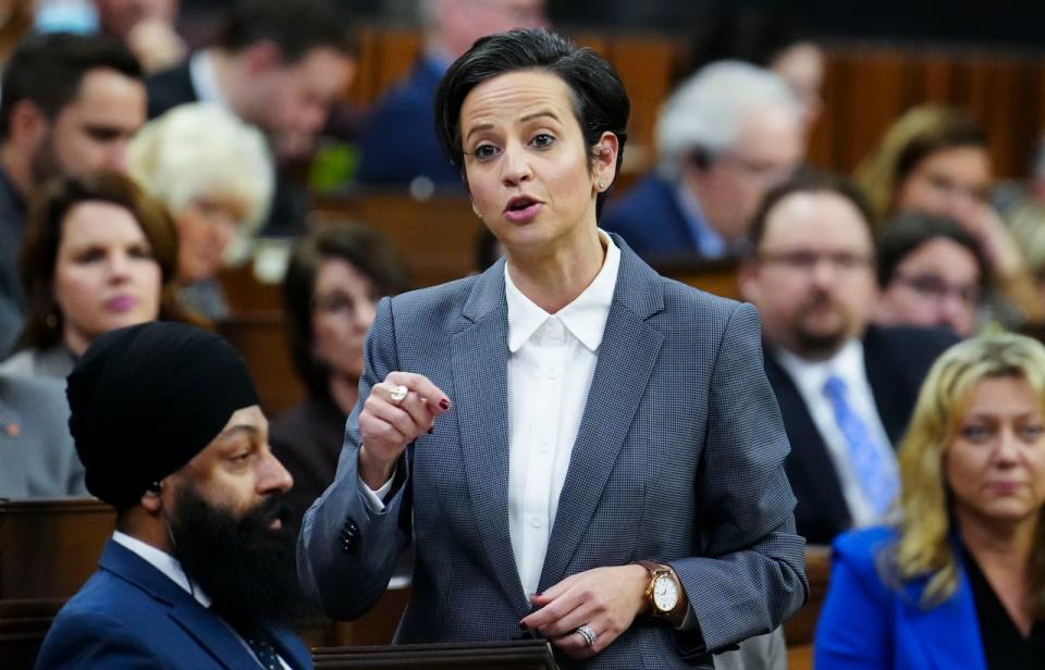 Conservative Deputy Leader Melissa Lantsman asks a question during question period in the House of Commons on Parliament Hill in Ottawa on Tuesday, Feb. 13, 2024.
