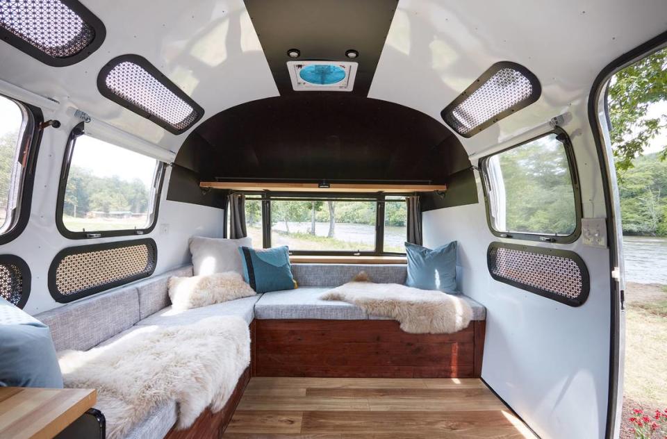 Airstreams at Asheville River Cabins can sleep up to 2-4 guests.