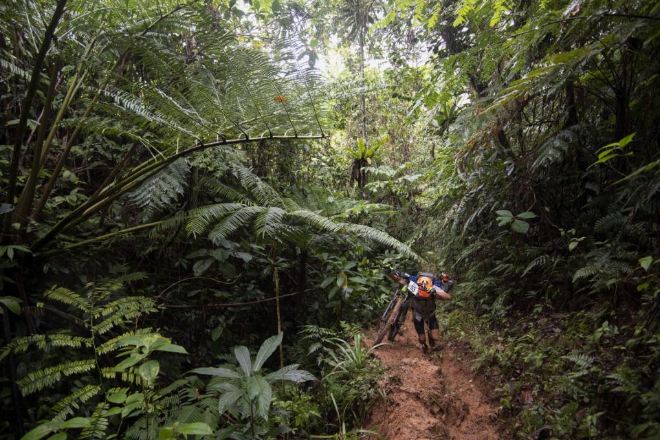 Team Iron Cowboy from the United States during the 2019 Eco-Challenge adventure race in Fiji.