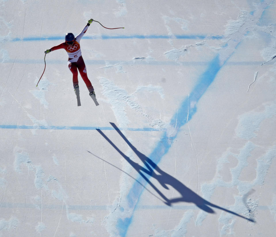 <p>Switzerland’s Lara Gut races in the women’s super-G at the 2018 Winter Olympics in Jeongseon, South Korea, Saturday, Feb. 17, 2018. (AP Photo/Charlie Riedel) </p>