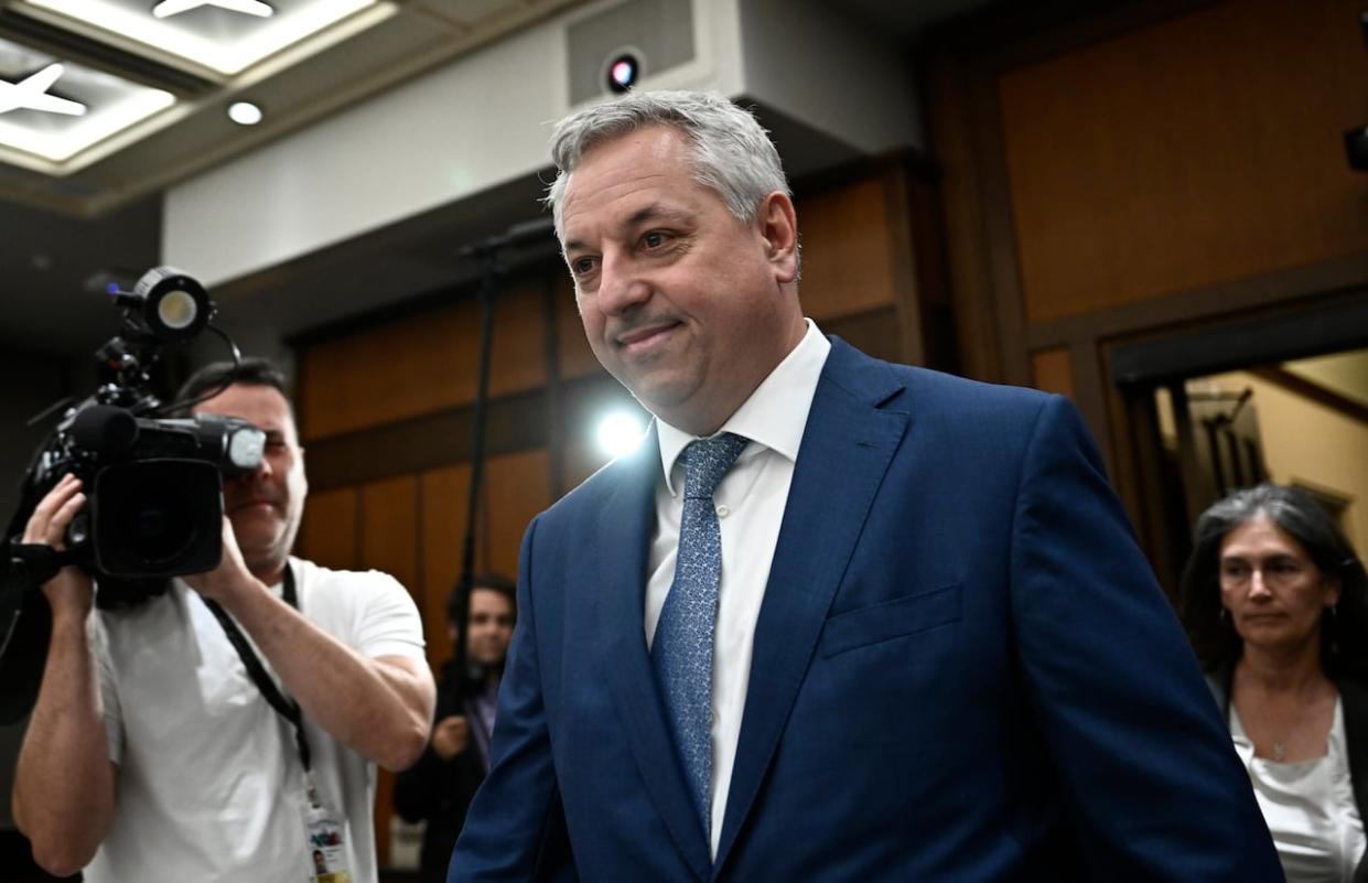 David Vigneault, director of the Canadian Security Intelligence Service (CSIS), arrives to appear before the Standing Committee on Procedure and House Affairs (PROC) in Ottawa on Tuesday, June 13, 2023.  (Justin Tang/Canadian Press - image credit)