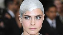 <p> Silver hair is an emerging trend at the moment, but model Cara Delevingne took it to the next level with a fully galactic look in 2017. As if the slicked-down, shimmering finish wasn’t enough, she topped her silver strands with a smattering of diamantes too. </p>