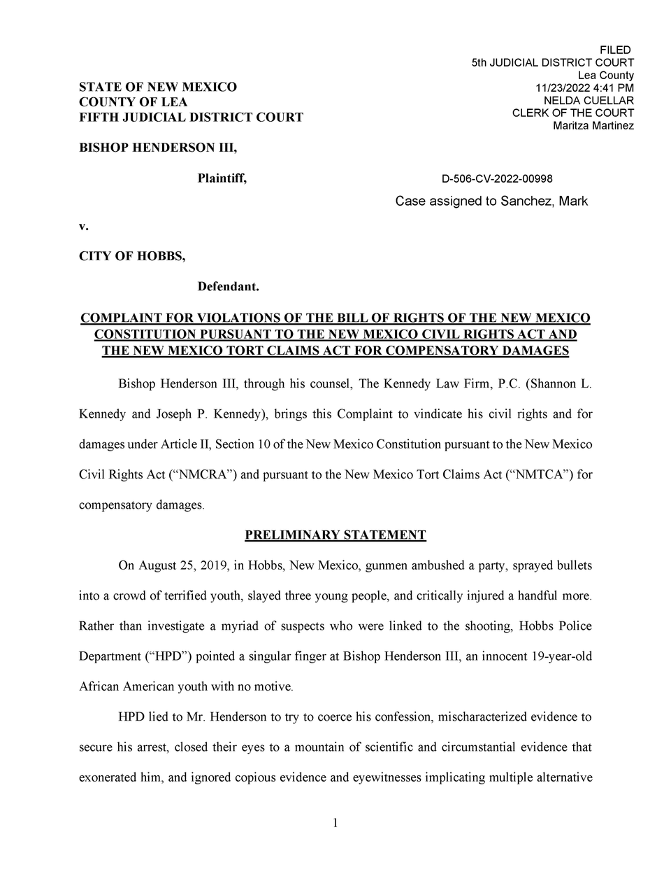 Page 1 of Henderson Complaint with attachments_FINAL, 11.23.22.pdf