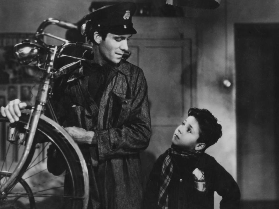 Bicycle Thieves (1948): A devastating portrait of the poverty trap, Vittorio De Sica’s neo-realist masterpiece remains all too relevant. Antonio (Lamberto Maggiorani) is offered a desperately-needed job – but it requires a bicycle, and when his is stolen he and his son resort to desperate measures to get it back. Shot with non-professional actors who lived in circumstances close to that of their characters, this is a study in compassion and empathy. HO (Rex Features)