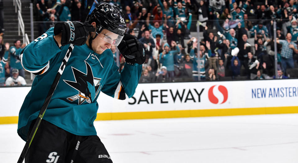 Timo Meier and the Sharks are on a three-game win streak. (Photo by Brandon Magnus/NHLI via Getty Images)