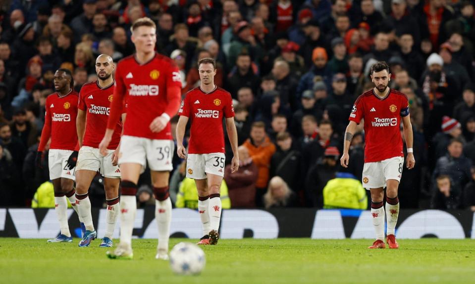 Toothless: Manchester United fell out of Europe on Tuesday (Action Images via Reuters)