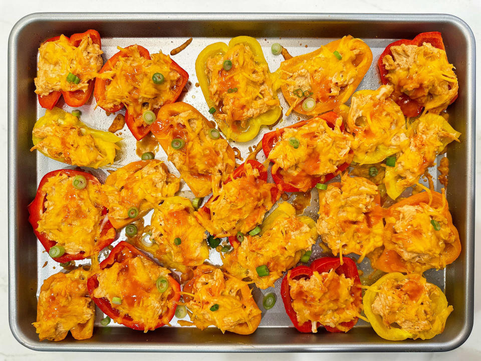 buffalo chicken bell pepper nachos