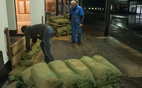 Sandbags in Appleby on Wednesday night - Credit: WittWooPhoto/Caters