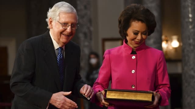 Sen. Mitch McConnell and his wife Elaine Chao.