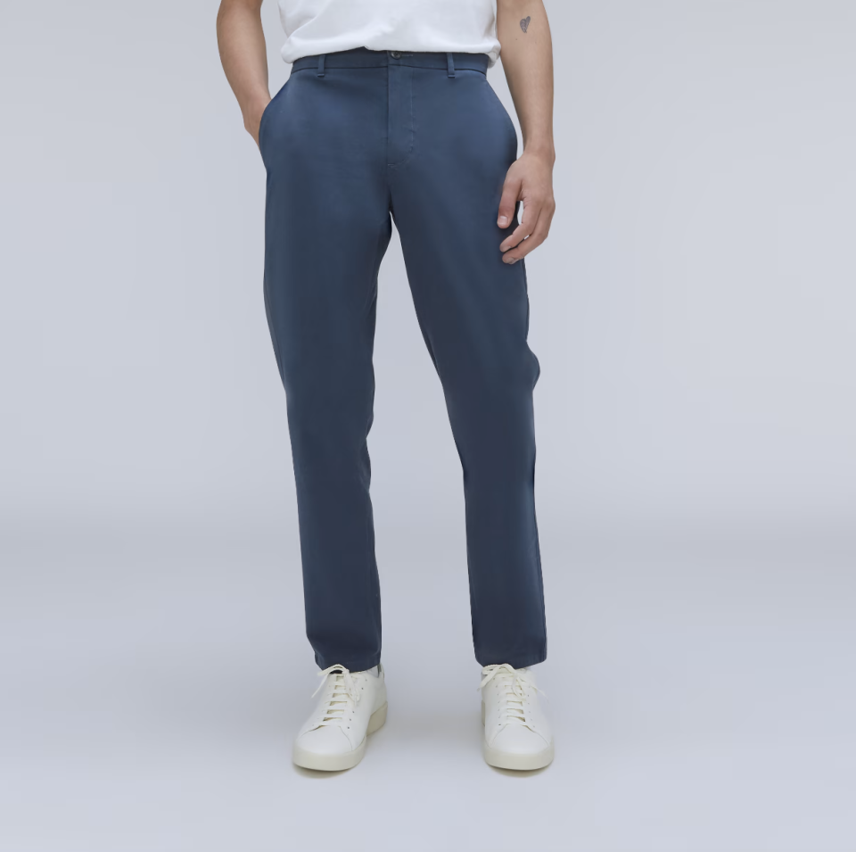 The Performance Chino in insignia blue (Photo via Everlane)