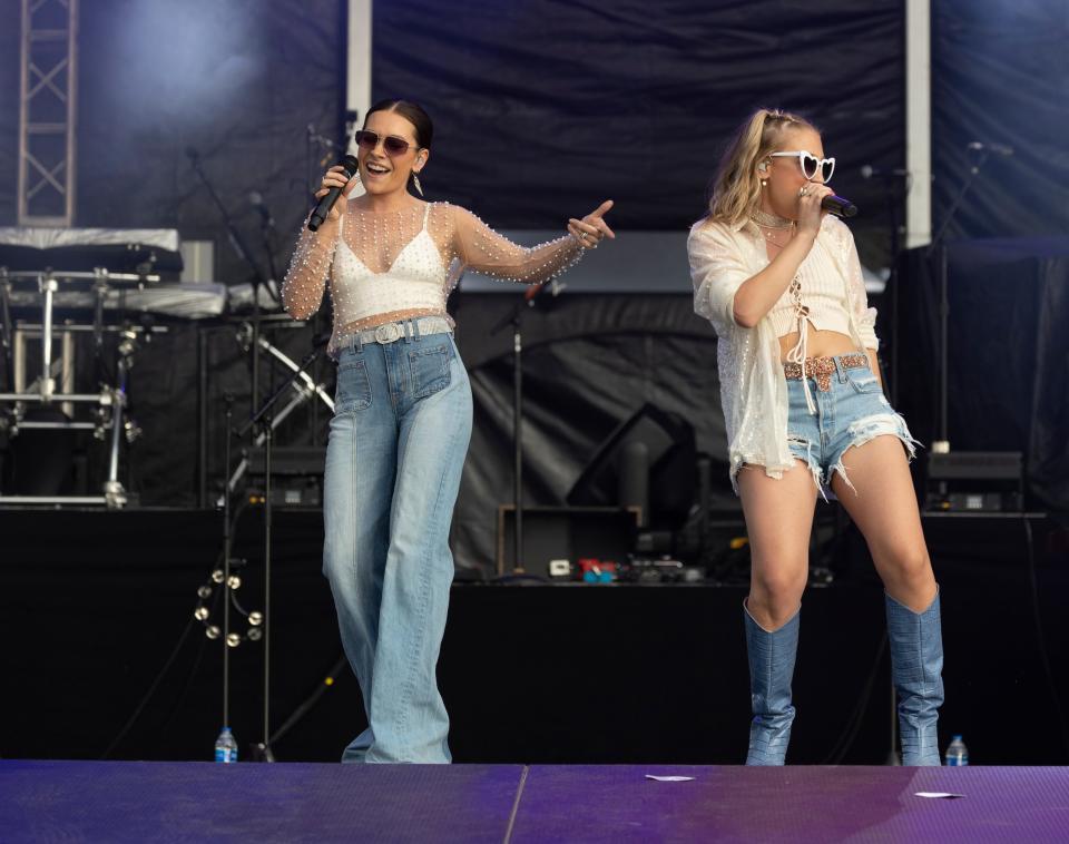 Country music fans faced a day of music and a thunderstorm on day three at the Gulf Coast Jam at Frank Brown Park in Panama City Beach Saturday, June 4, 2022. Maddie and Tae performed in the early evening at the Jam.