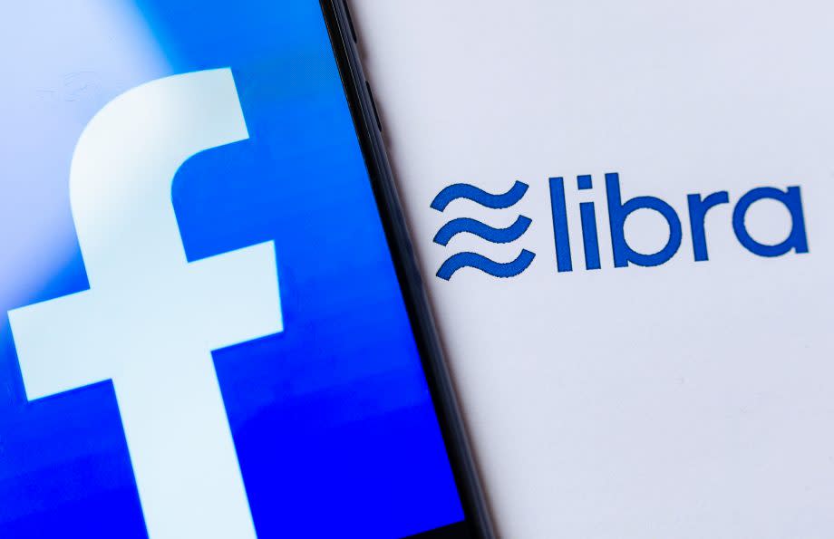 Die Logos von Facebook und Libra