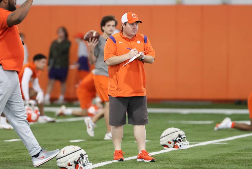 Clemson assistant coach Wes Goodwin at spring practice Friday, March 4, 2022.