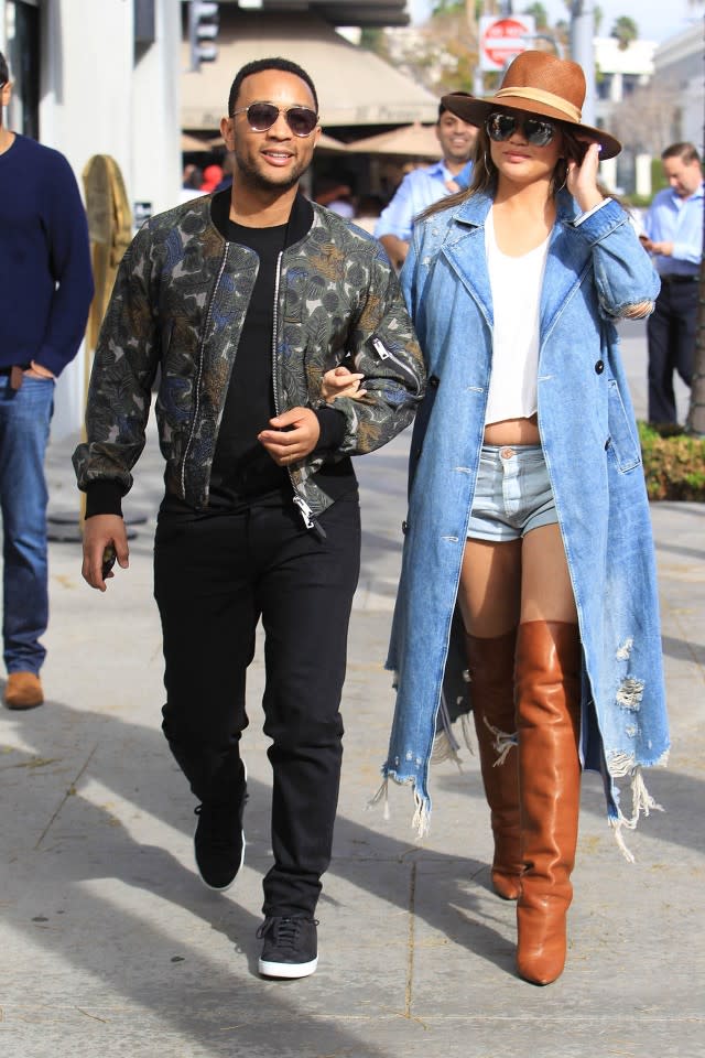 The supermodel stepped out with her husband, John Legend, on Monday.