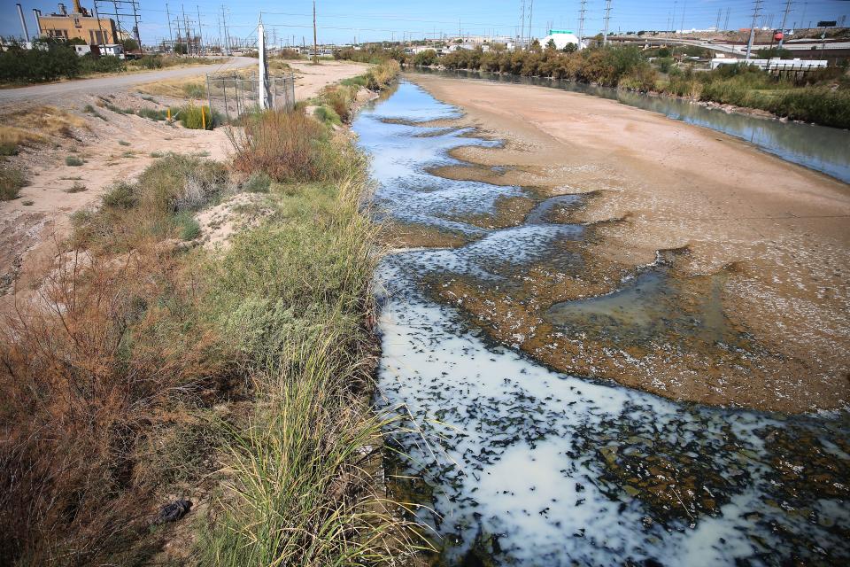 Untreated wastewater drains into the Rio Grande in Sunland Park, New Mexico, on Oct. 7.