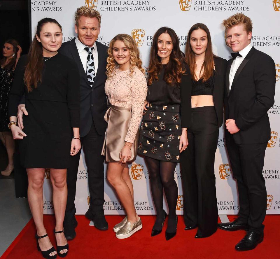 Megan Ramsay, Gordon Ramsay, Matilda Ramsay, Tana Ramsay, Holly Ramsay and Jack Ramsay at the BAFTA Children's Awards at The Roundhouse on November 20, 2016 in London, England