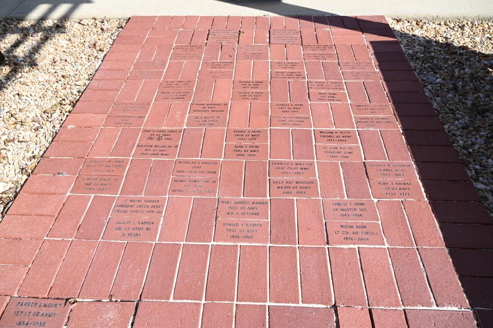 Known as the “Walk of Honor,” bricks engraved with the names of local individuals and veterans lead to the Veterans Memorial in Veterans Park, Pike Road, Alabama. The bricks are dedicated to the honorees at Pike Road’s annual Veterans Appreciation Ceremony.