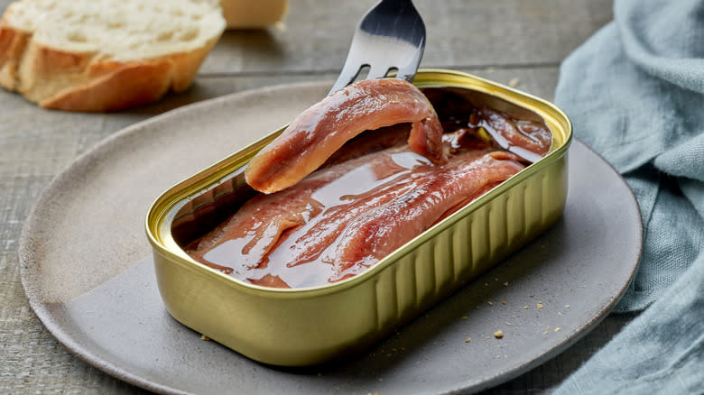 open can anchovies  
